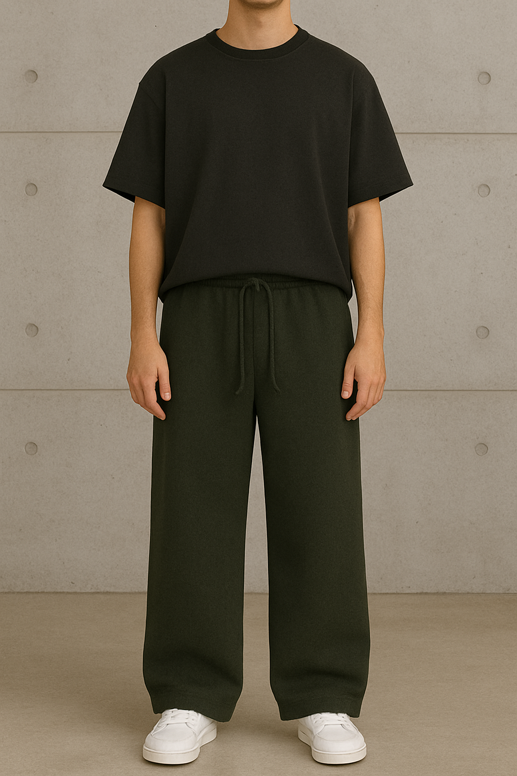 Unisex baggy trouser | Dark Olive green