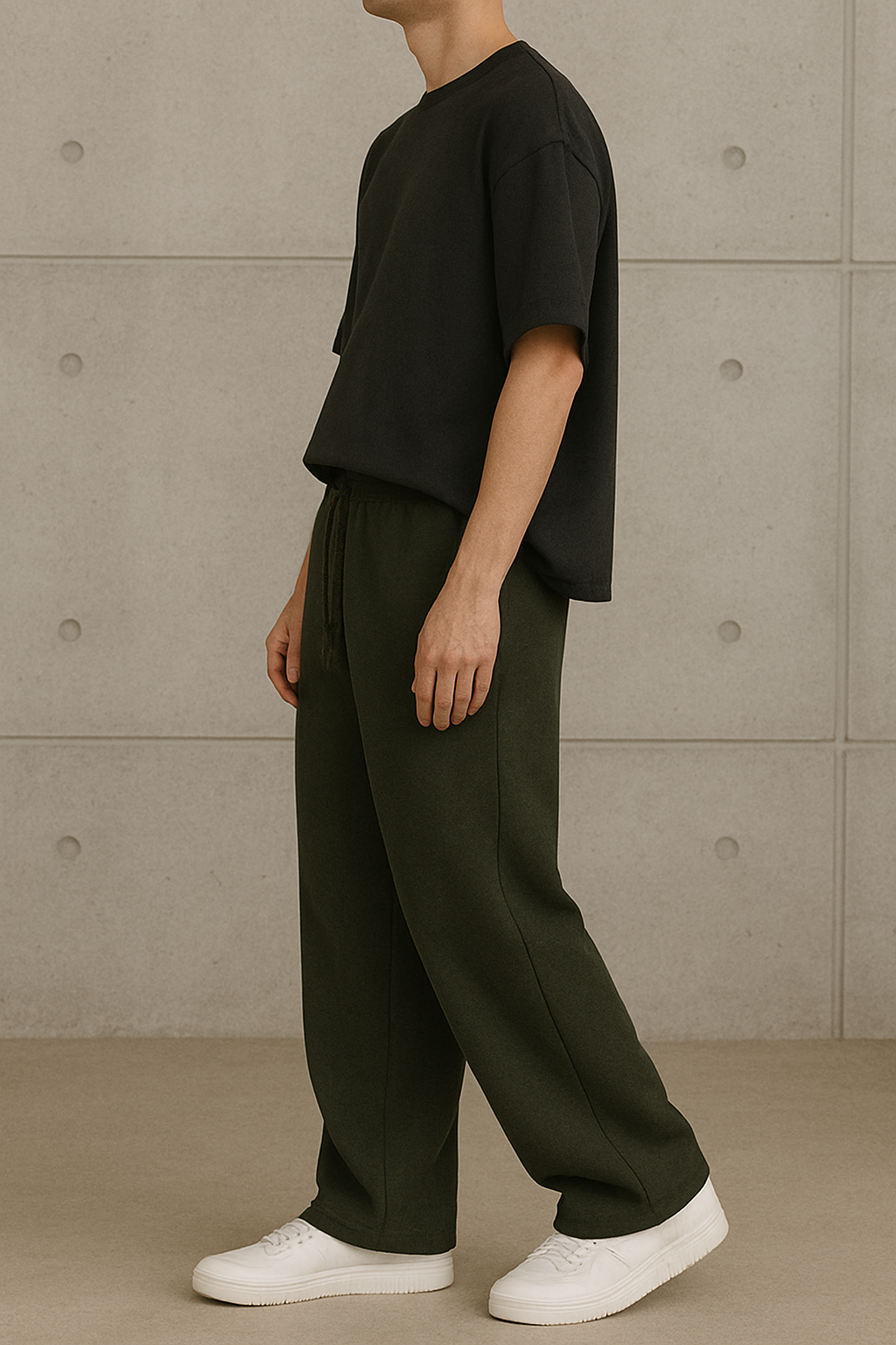 Unisex baggy trouser | Dark Olive green
