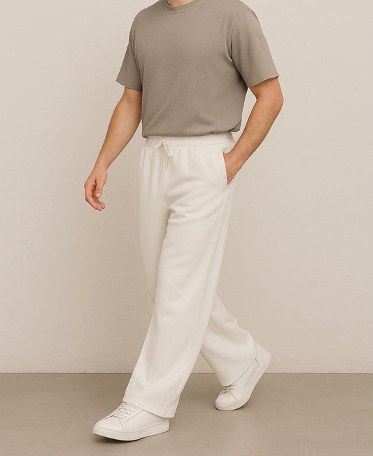 Unisex | White Baggy trouser