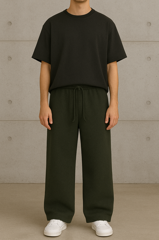 Unisex baggy trouser | Dark Olive green