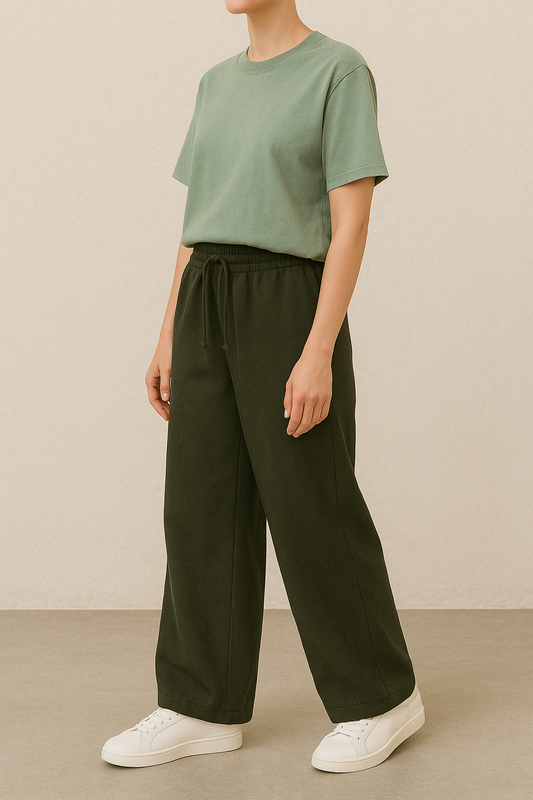 Unisex baggy trouser | Dark Olive green