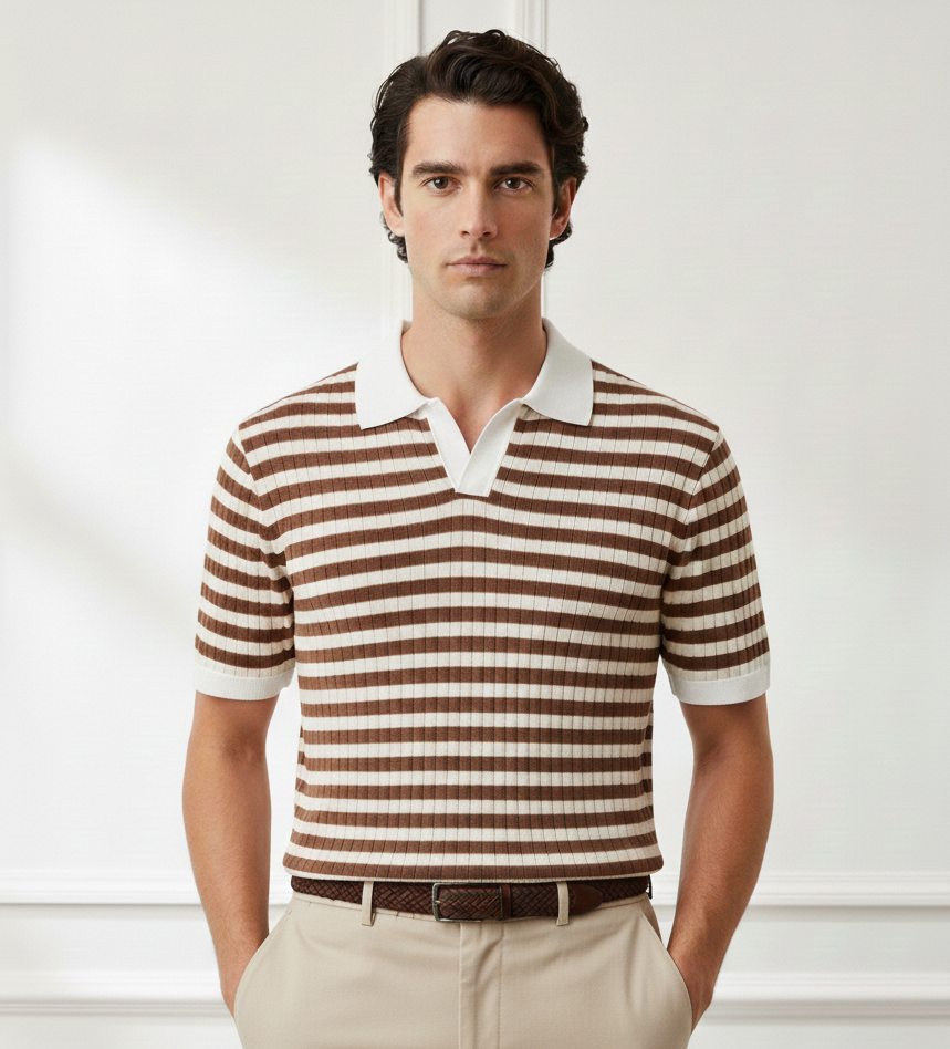 Strip drop needle polo