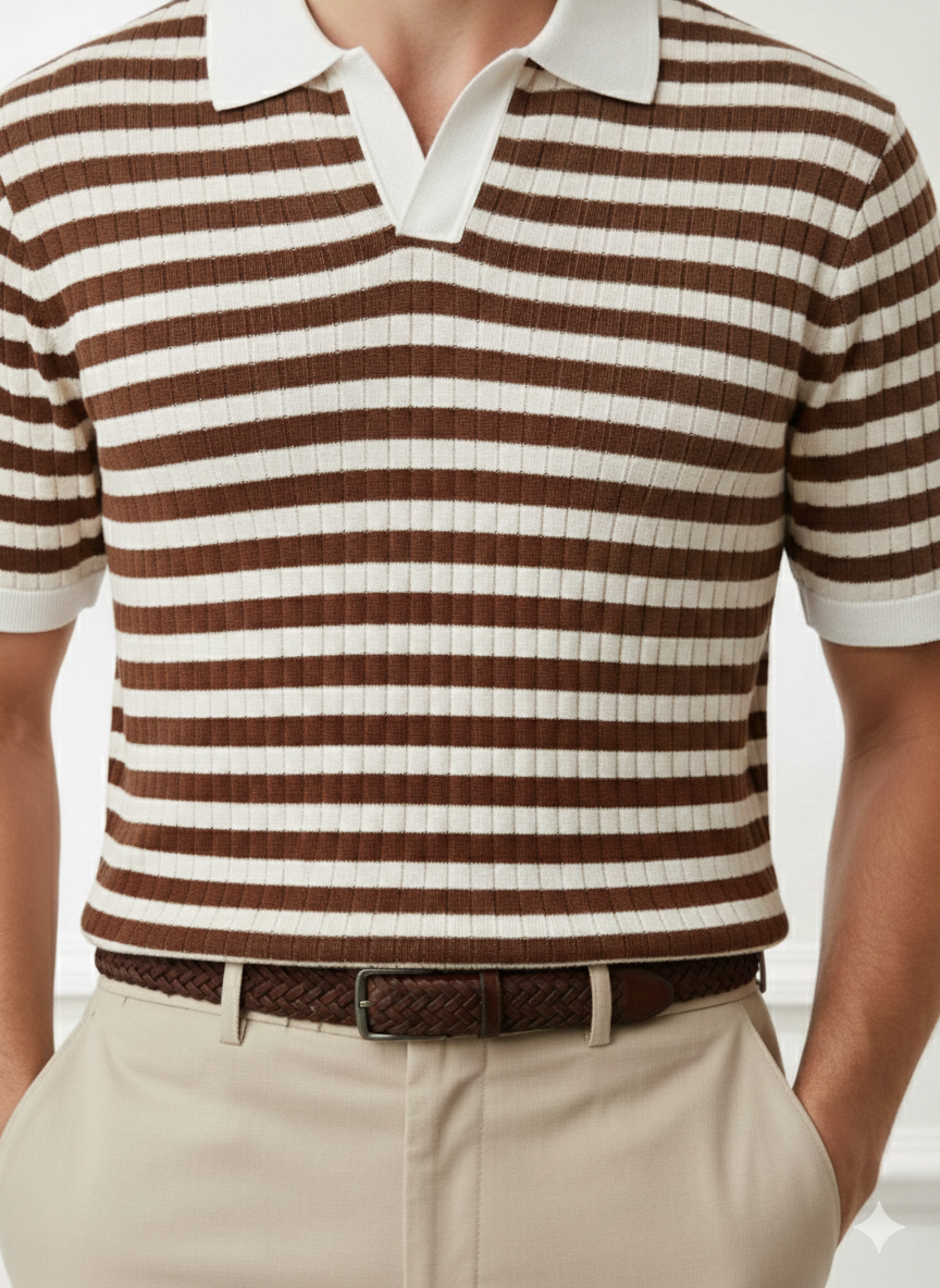 Strip drop needle polo