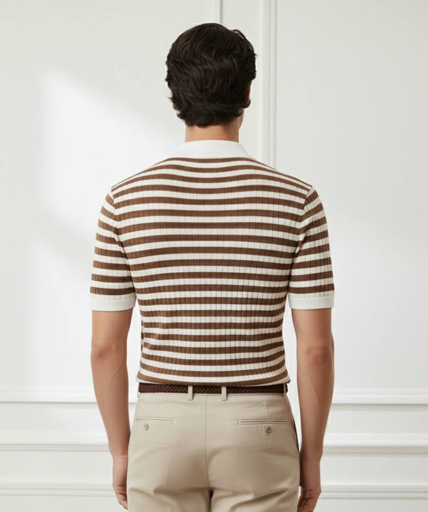 Strip drop needle polo