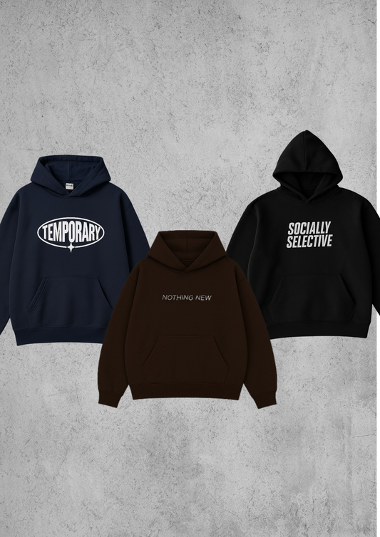 PACK OF THREE OVERSIZED HOODIE