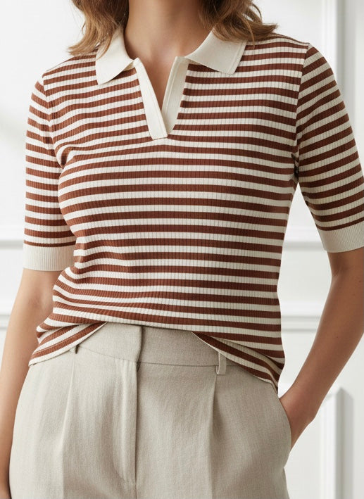 strip drop needle polo